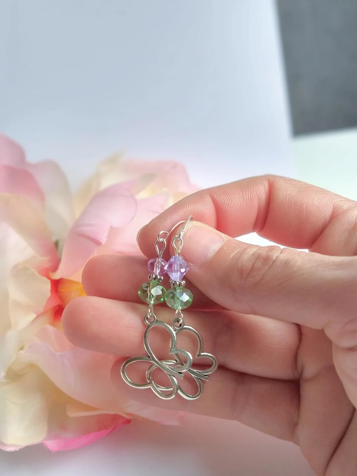 Nature Inspired Butterfly Charm Earrings, Unique Gift For Her, Whimsical Jewelry
