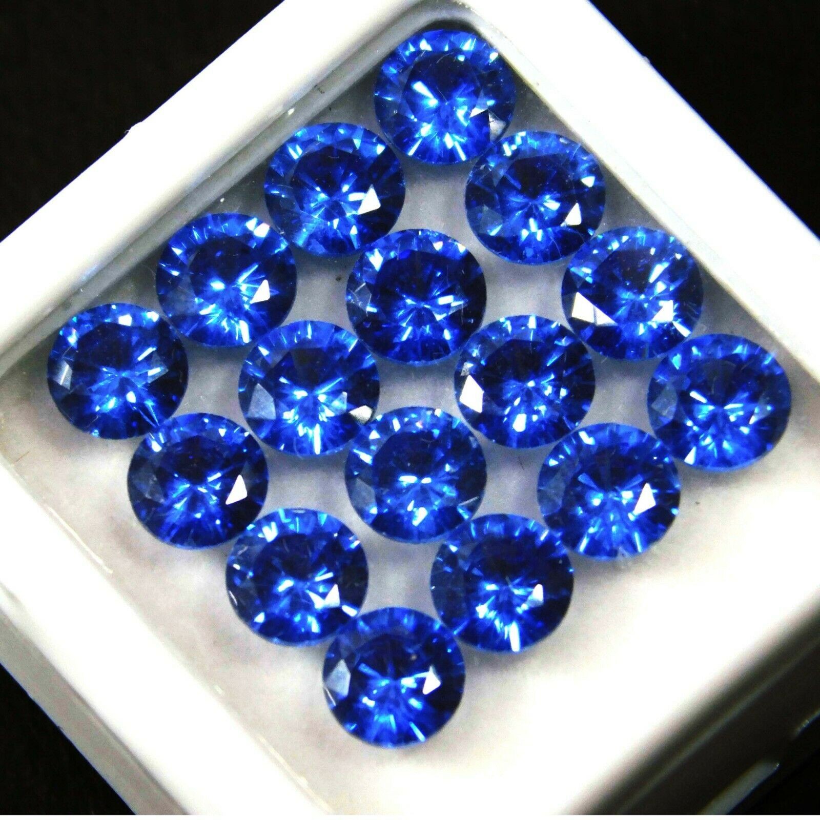 50 PCS Natural Blue Sapphire 5x5mm Round Cut CERTIFIED Loose Gemstone Lot