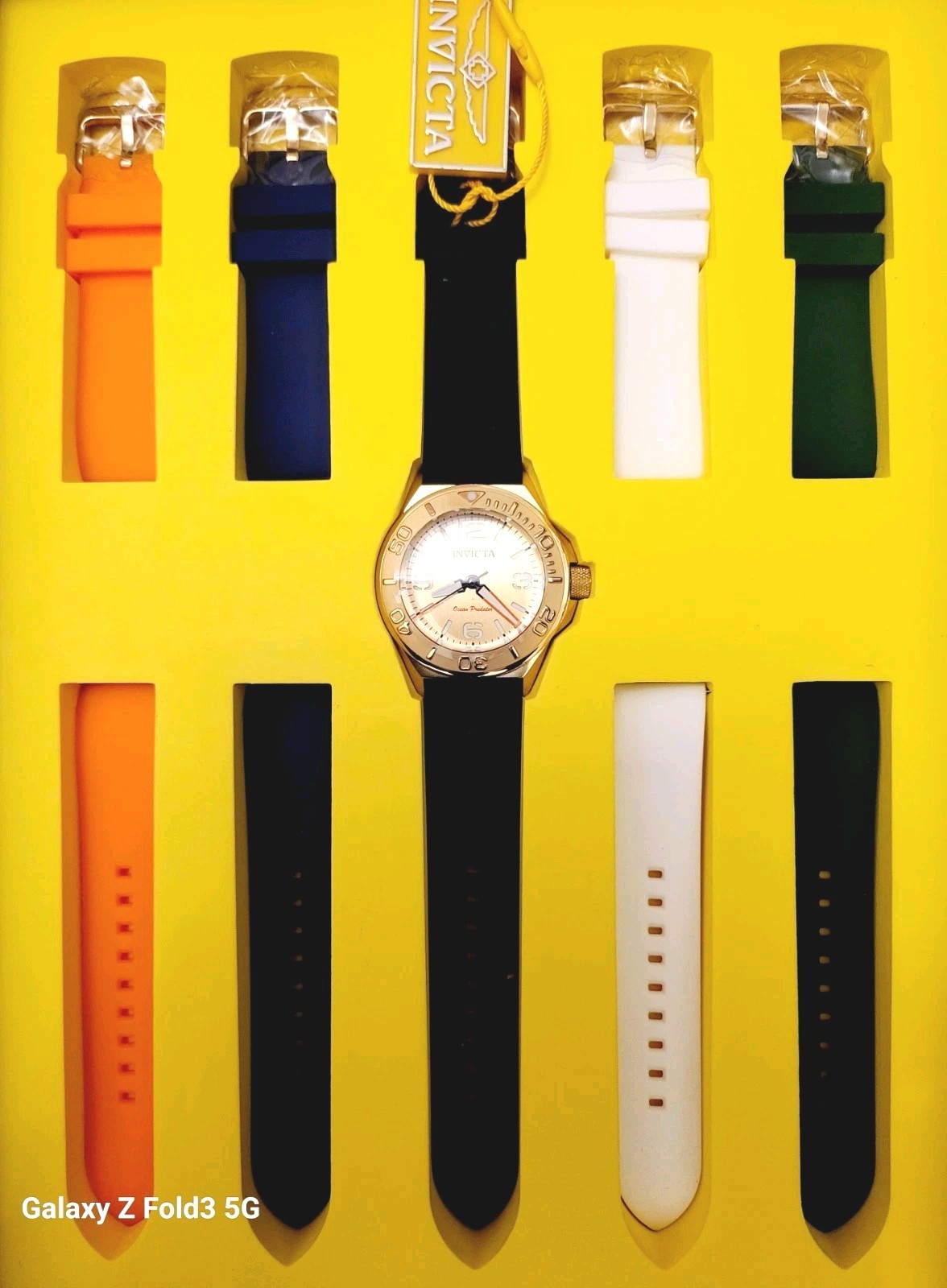 Invicta OCEAN PREDATOR Watch with Green, Orange, White, Blue, Black Strap 49473