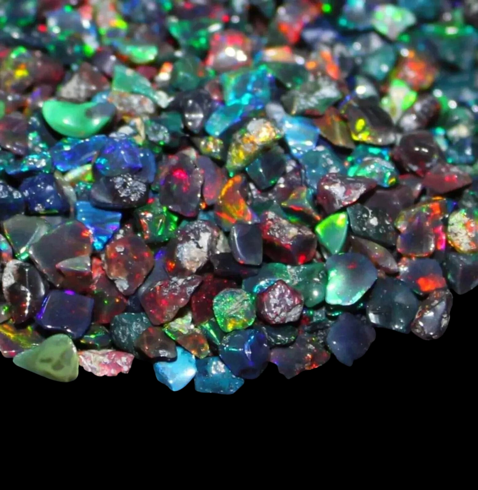 AAA Ethiopian Welo Opal Rough 200 Pcs Lot 3-5mm Natural Multi Fire Gemstone