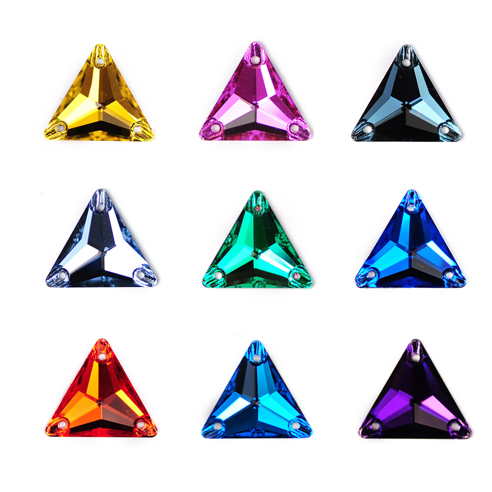 Triangle DIY Sewing Crystal Strass Sew On Stones Glass Beads FlatBack Rhinestone