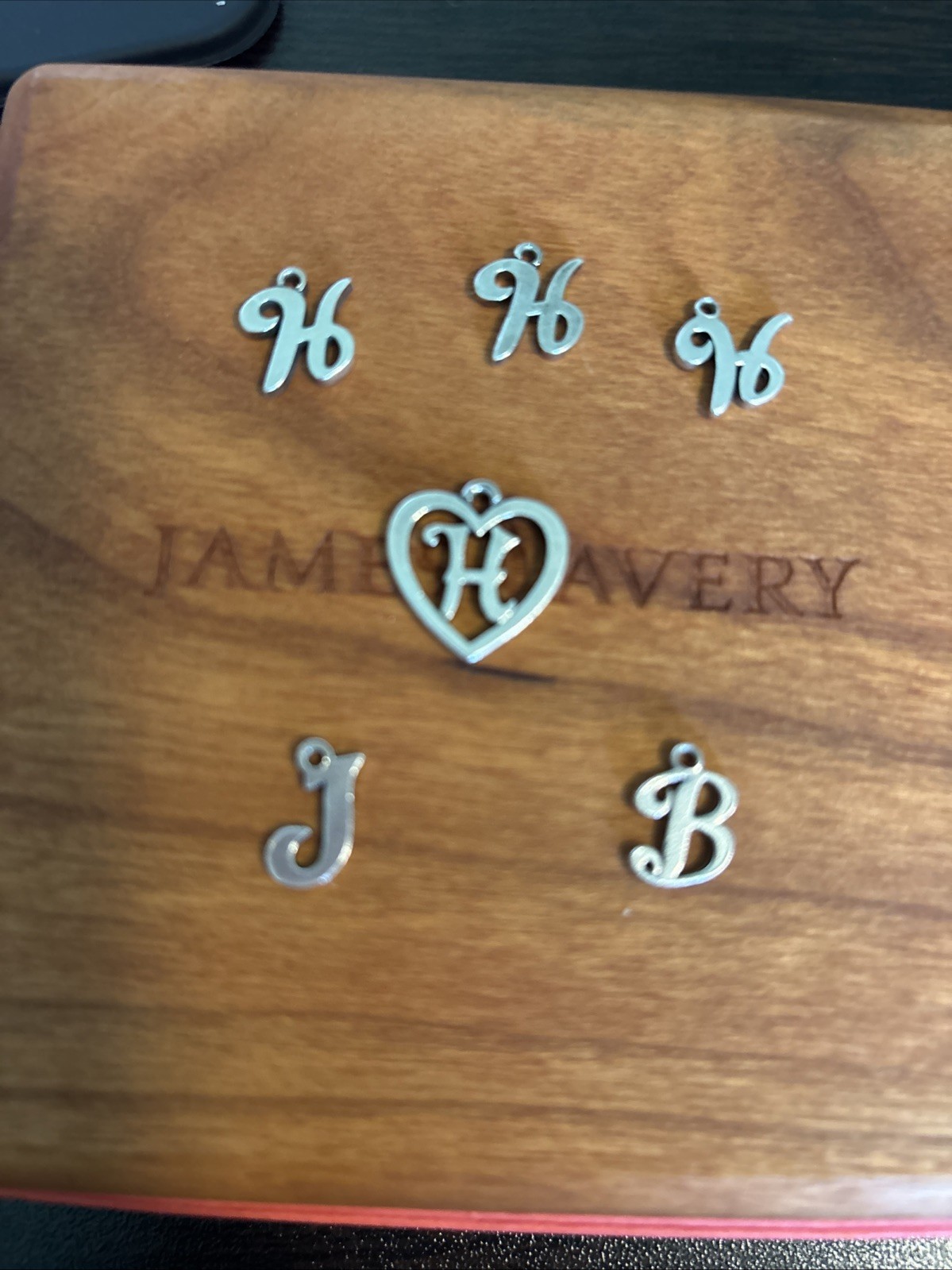 James Avery Script Charms and Heart with The Letter H All Sold Separate 925 SS