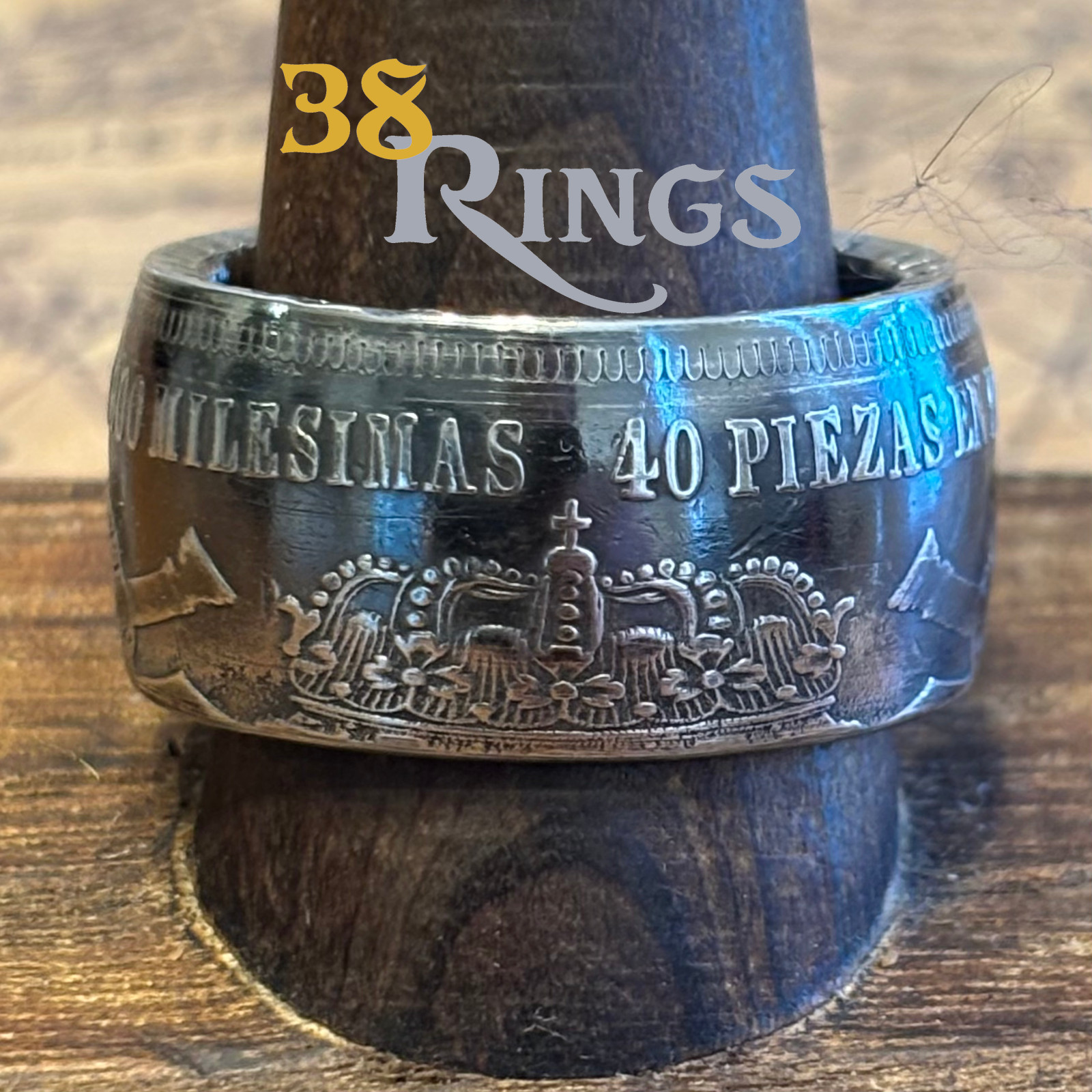 90% SILVER Spanish 5 Pesetas COIN RING 1871-1899 SIZE 7-14 Spain Pirate Style US