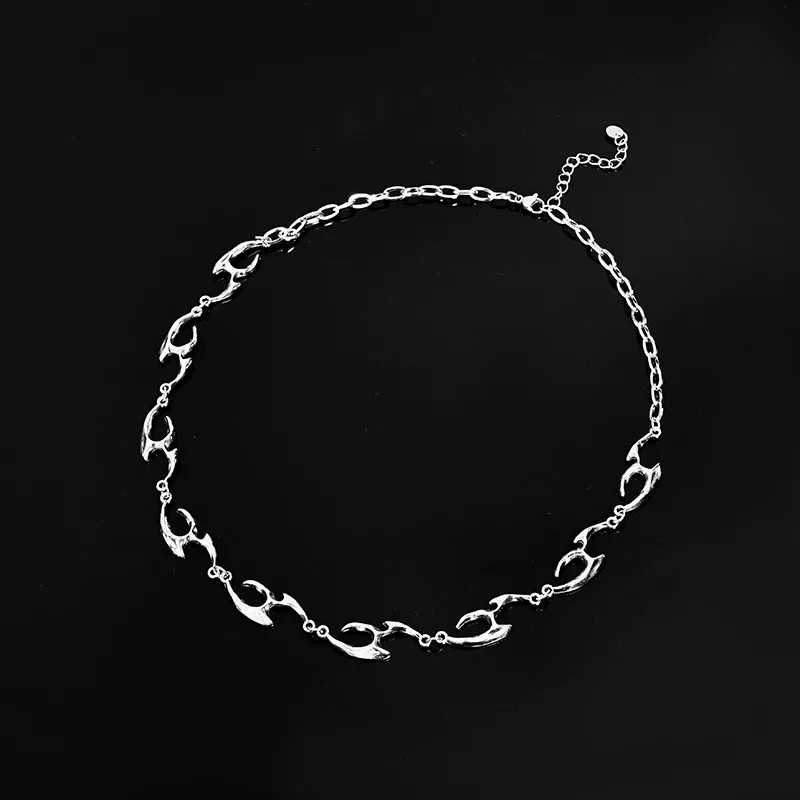 New Punk Irregular Titanium Steel Necklace for Man Hip Hop Necklace Collar Chai