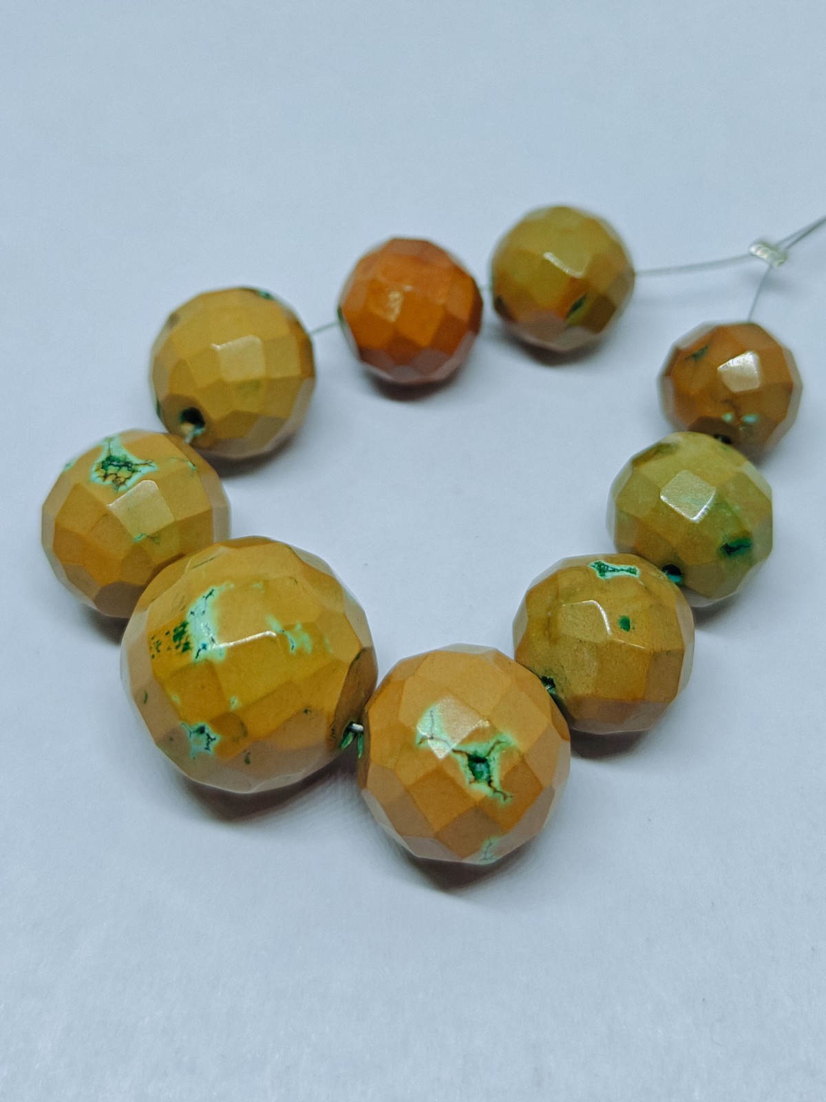 Natural Turquoise Faceted Round Ball Beads, Loose Gemstone For Jewelry Supplies
