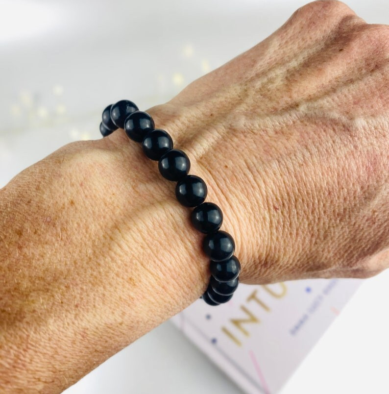 EMF Protection Bracelet – Genuine Shungite 6mm Beads, Unisex Spiritual Defense