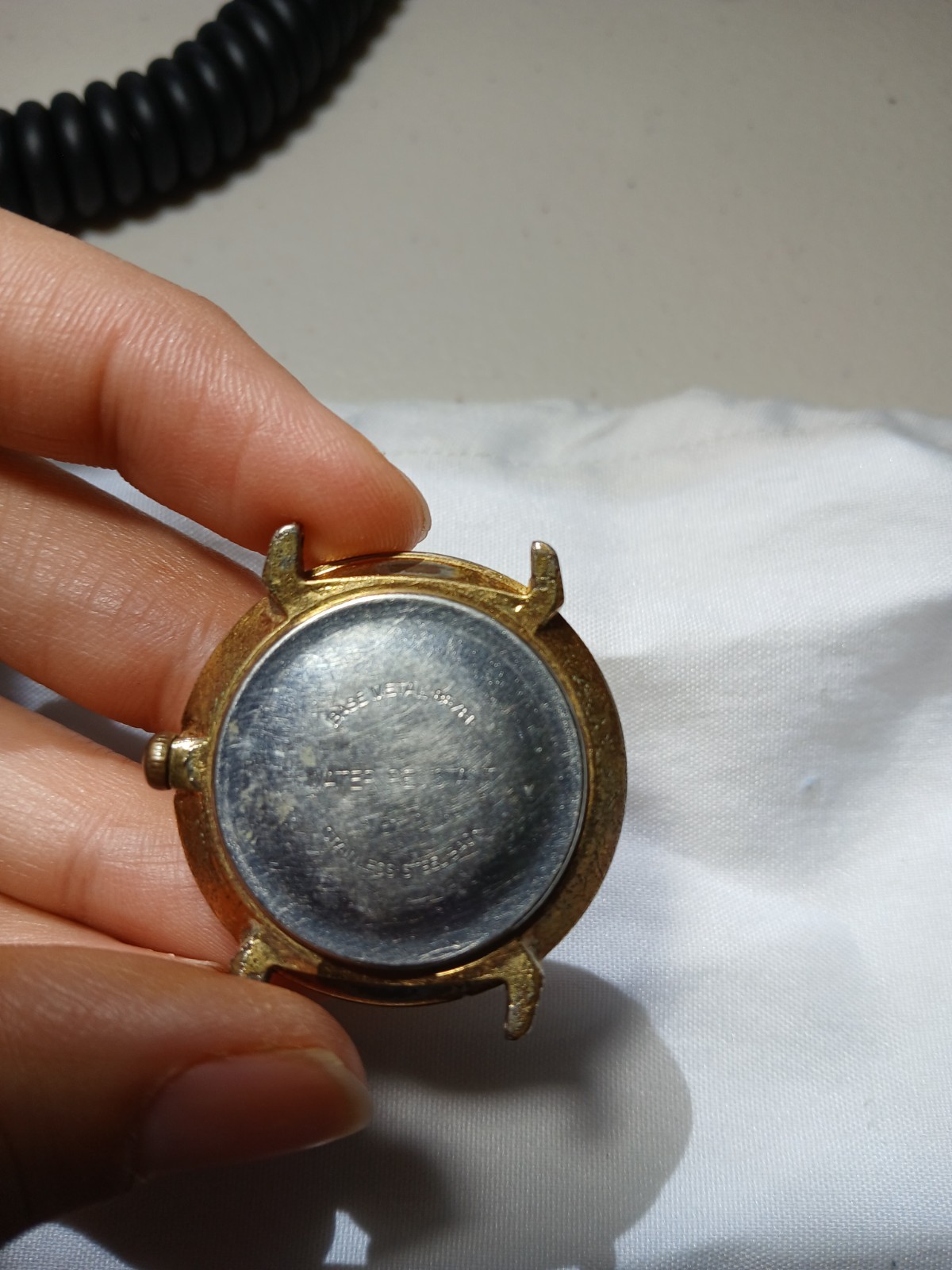 Timex Gold Metal Wristwatch Non-Numeric Hour Marks For Parts