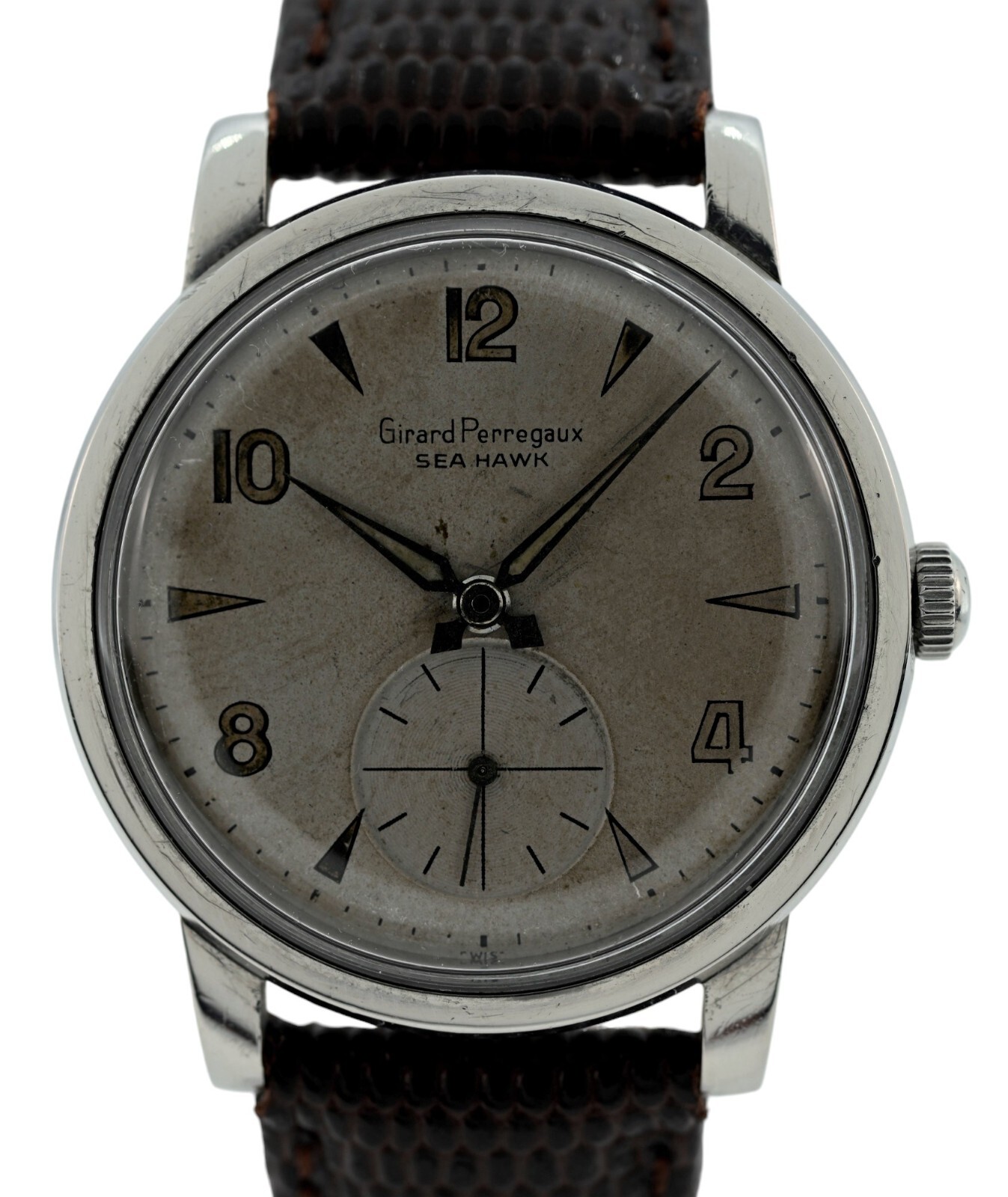 Vintage 1950’s Girard Perregaux Sea Hawk 34mm SS Mechanical Cal 18 993 Watch!