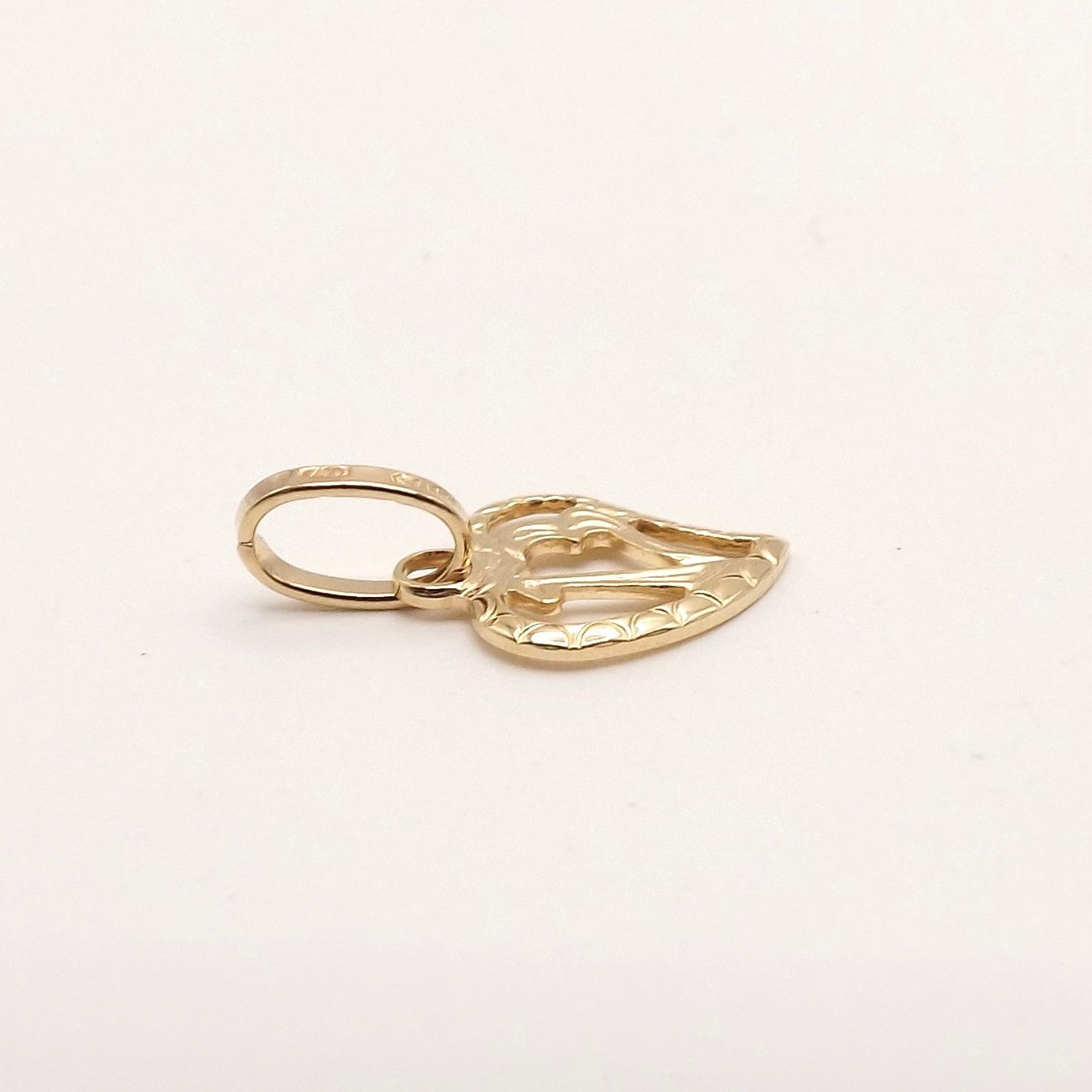 Solid 18k Gold Lucky 13 Thirteen Heart Charm Pendant Italy 750 New