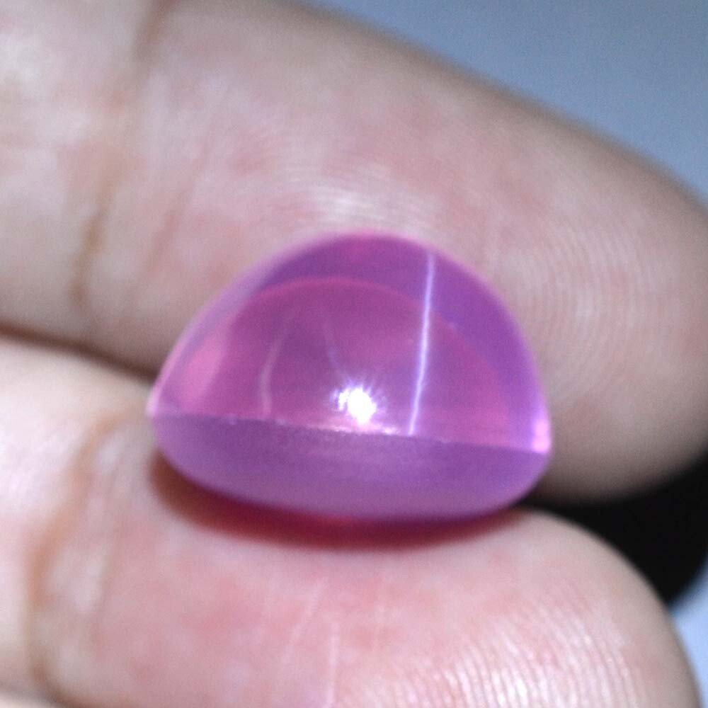 24.38 Ct 15.7×13.7 MM Pink Star Sapphire 6 Rays Lab Created Corundum VDO PS2145