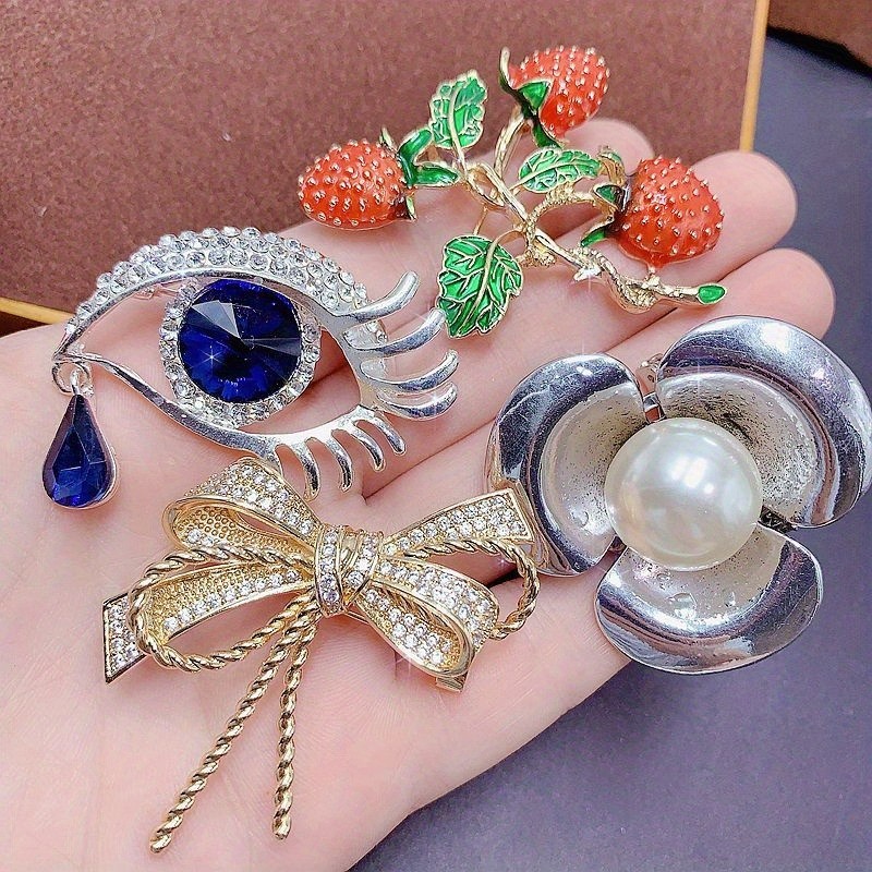 10/20 PCS Mixed Elegant Vintage Colorful Rhinestone Brooch Fashion Jewelry Gift