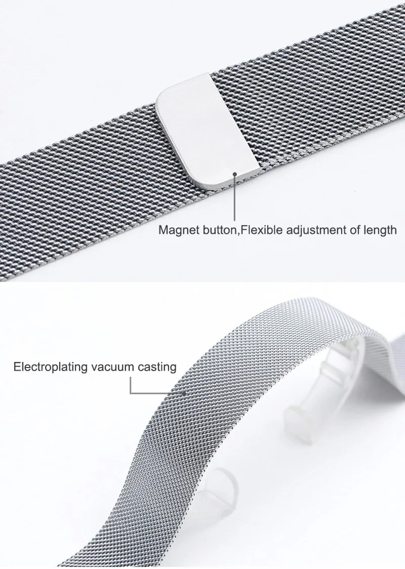 Milanese Loop Stainless Steel Watch Band Magnetic Strap 18mm 20mm 22mm Quick Fit