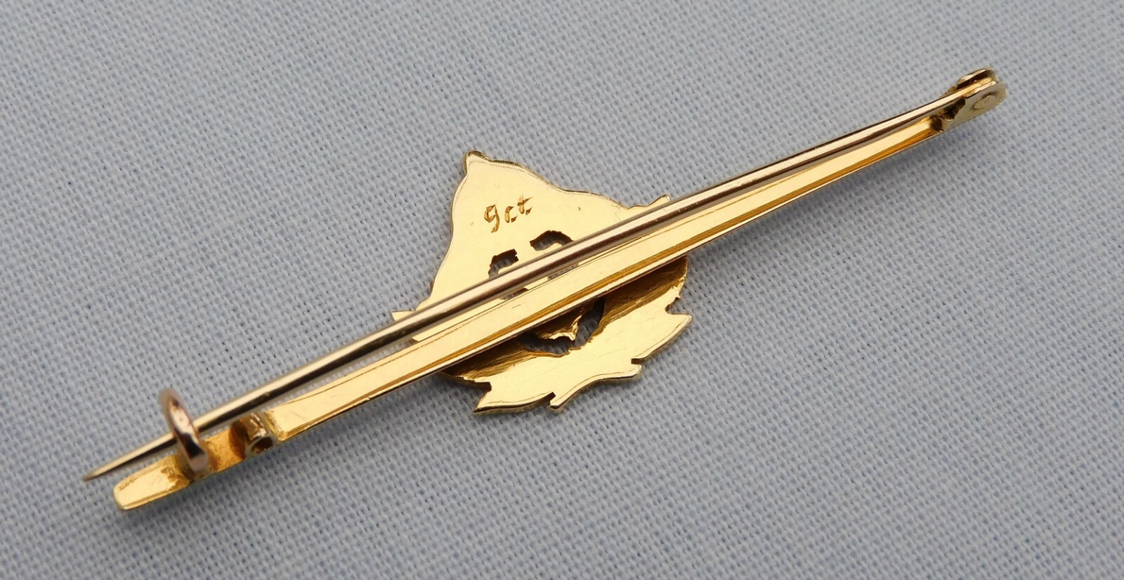 RARE WORLD WAR 1 WW1 9CT YELLOW GOLD ROYAL NAVY SWEETHEART BAR BROOCH 2.6g
