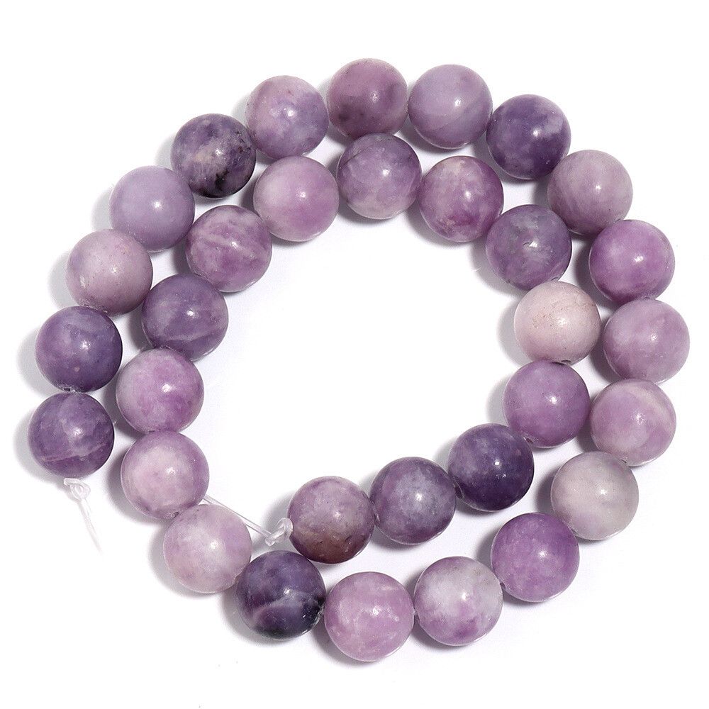 Natural Stone Lavender Chalcedony Round Loose Beads Jewelry Making 4 6 8 10 12mm