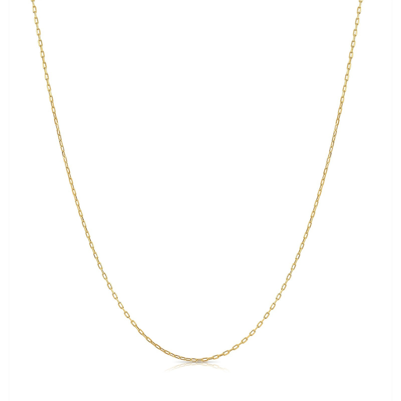 14K Real Solid Yellow Gold Dainty Paperclip Chain Italian Necklace 16″ 18″ 20″