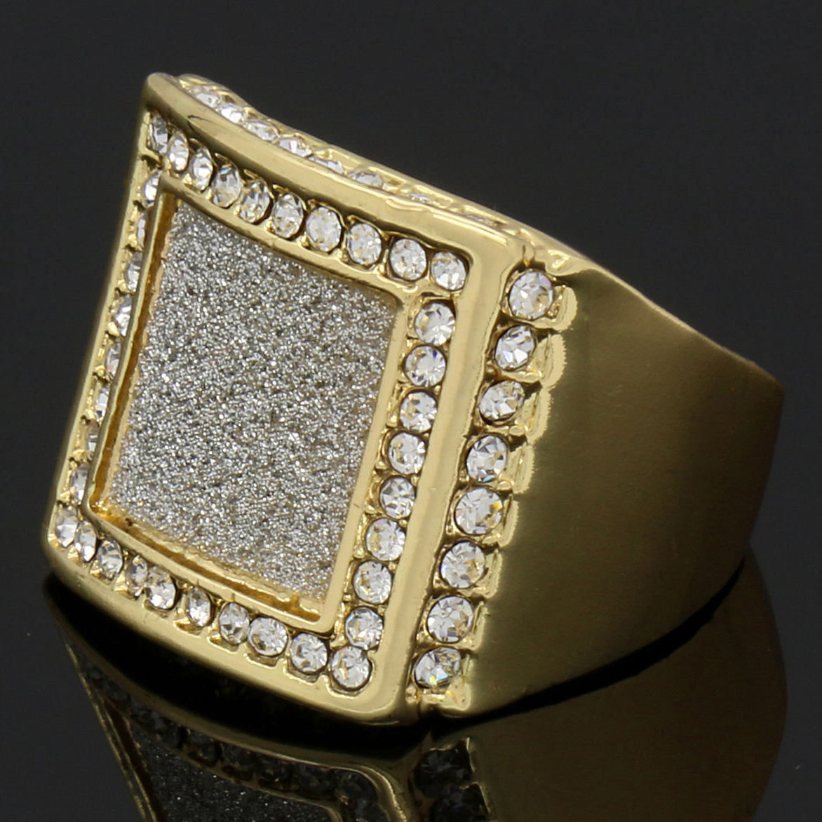 14K Gold Plated 4 Rings Bundle w/Medusa Cubic-Zirconia Size 7 8 9 10 11 12)