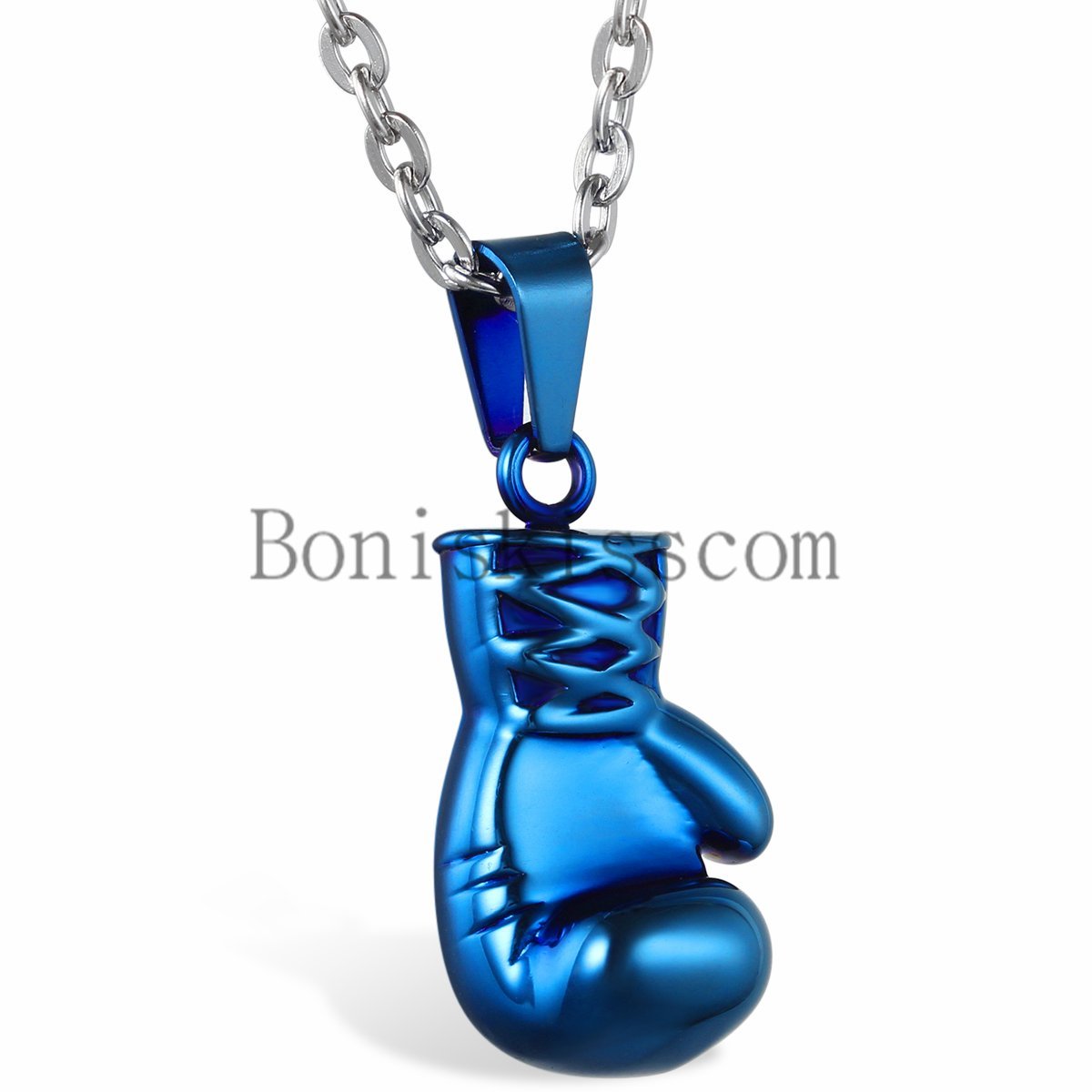 Rocky 3D Boxing Glove Charm Stainless Steel Men’s Pendant Necklace 22inch Chain
