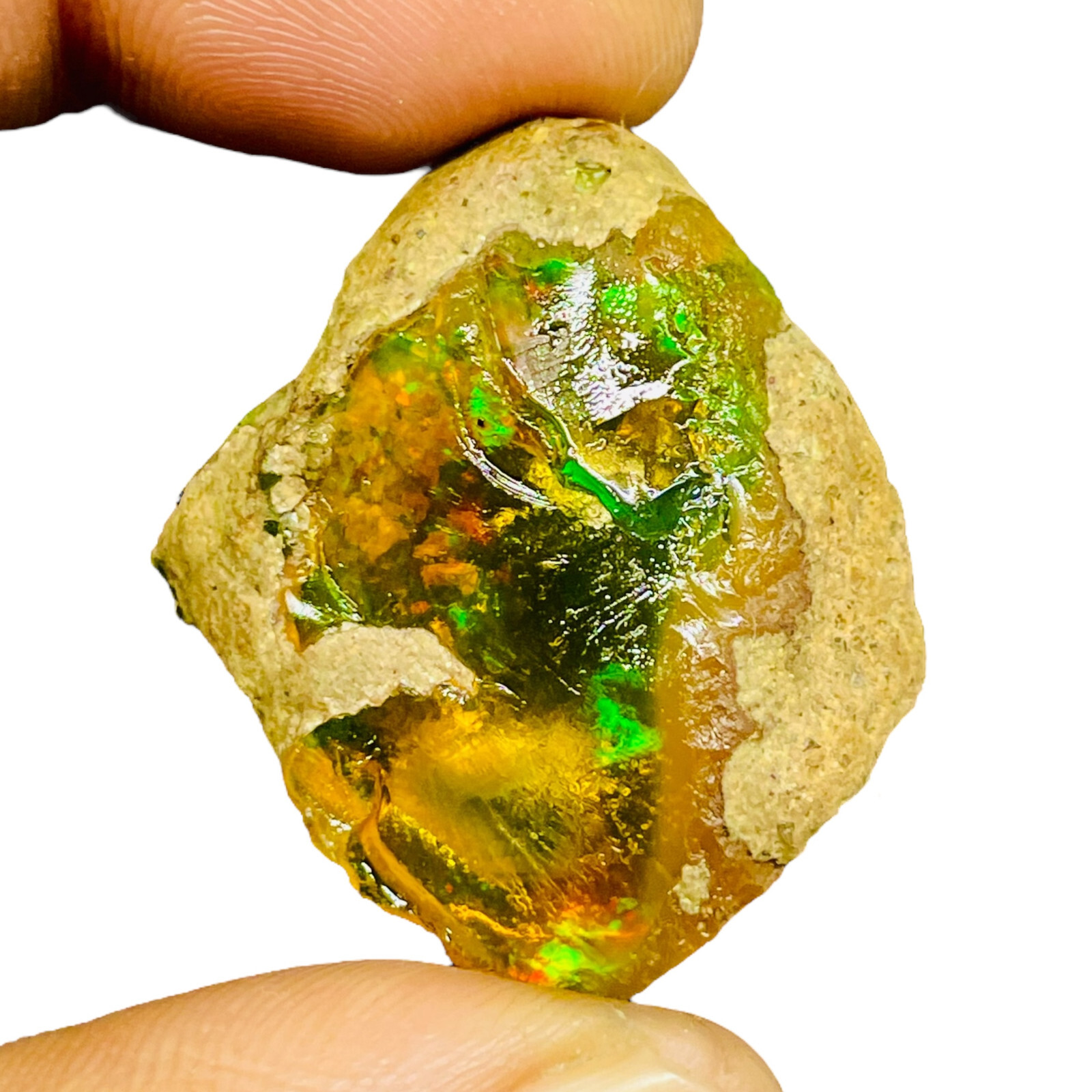 40.55 Cts Natural Ethiopian Opal Rough 35x30mm Huge Untreated Loose Gemstone