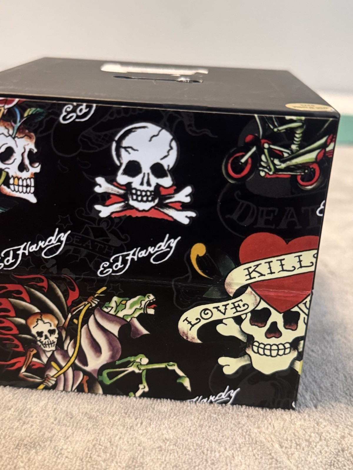Ed Hardy Men’s Quartz Chronograph 24-Hour 44-47.9mm Camo Dial Green Strap w/ Box