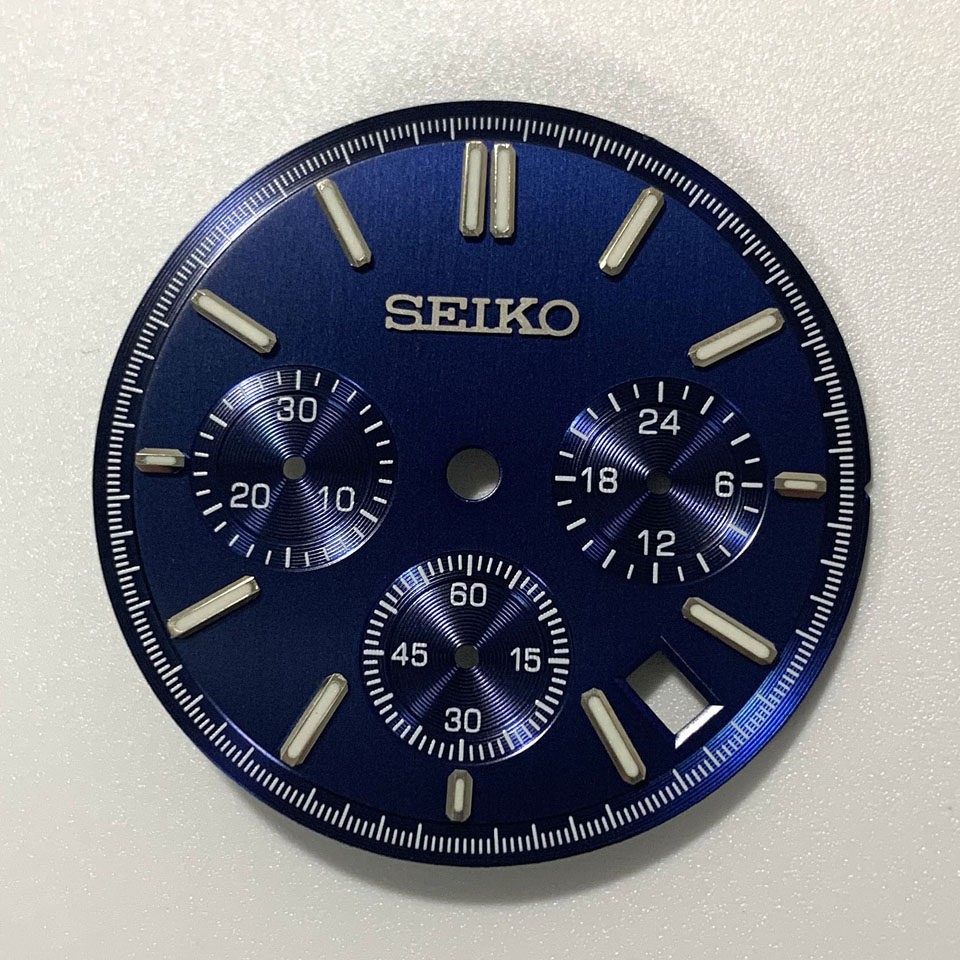 31.8mm Multi-Functional Watch Dial Green Lume for VK63 Movement Watch Parts
