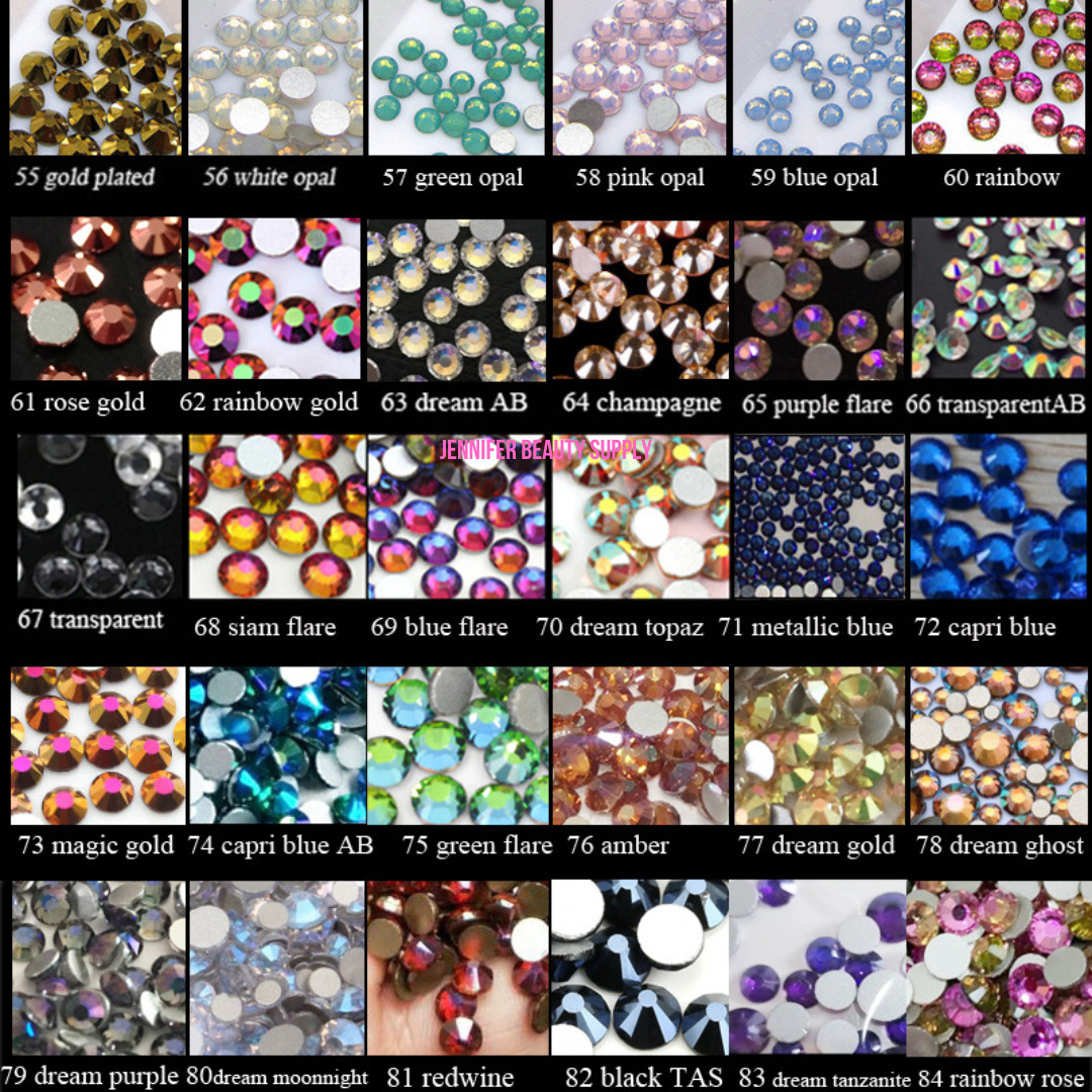 1680 PCS 6Mix Size Crystal Flat Back Rhinestone Gem Nail Art Case Decoration DIY