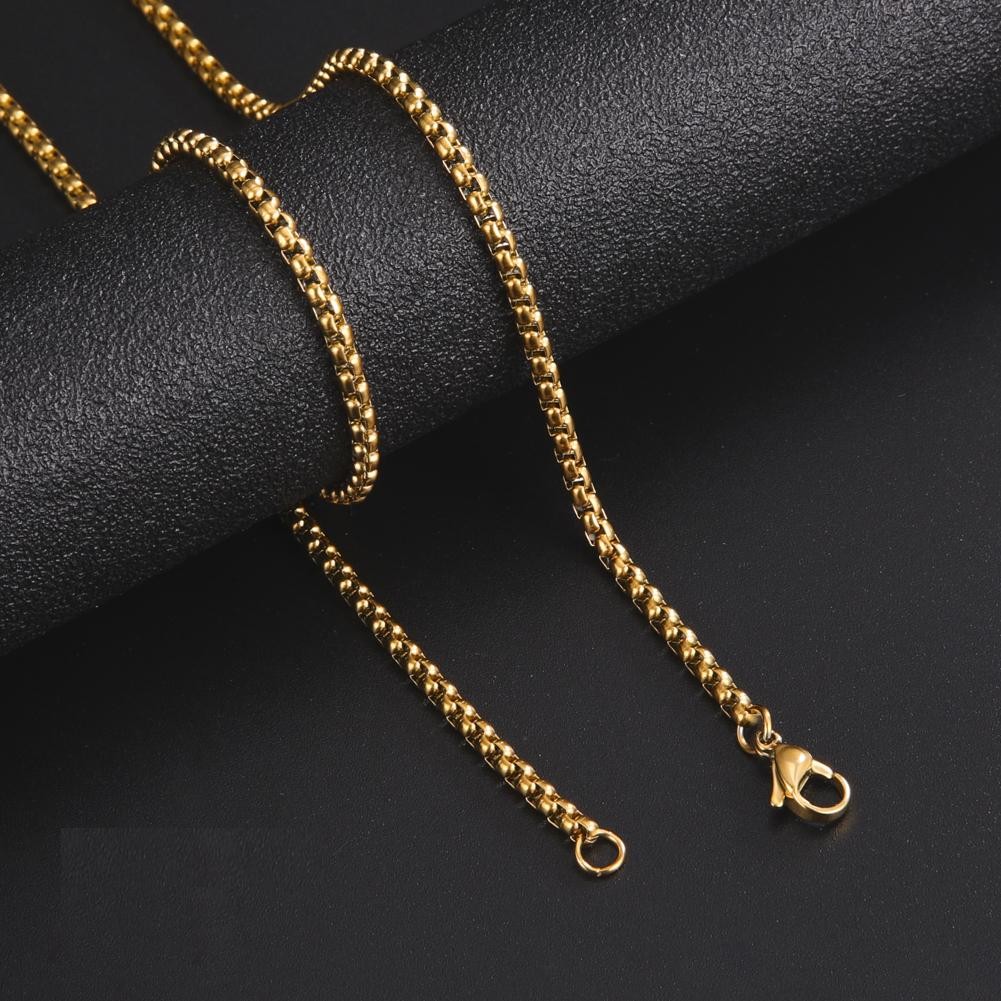 Men’s Stainless Steel Box Chain Necklace Thick Punk Style Fashion Jewelry Gift