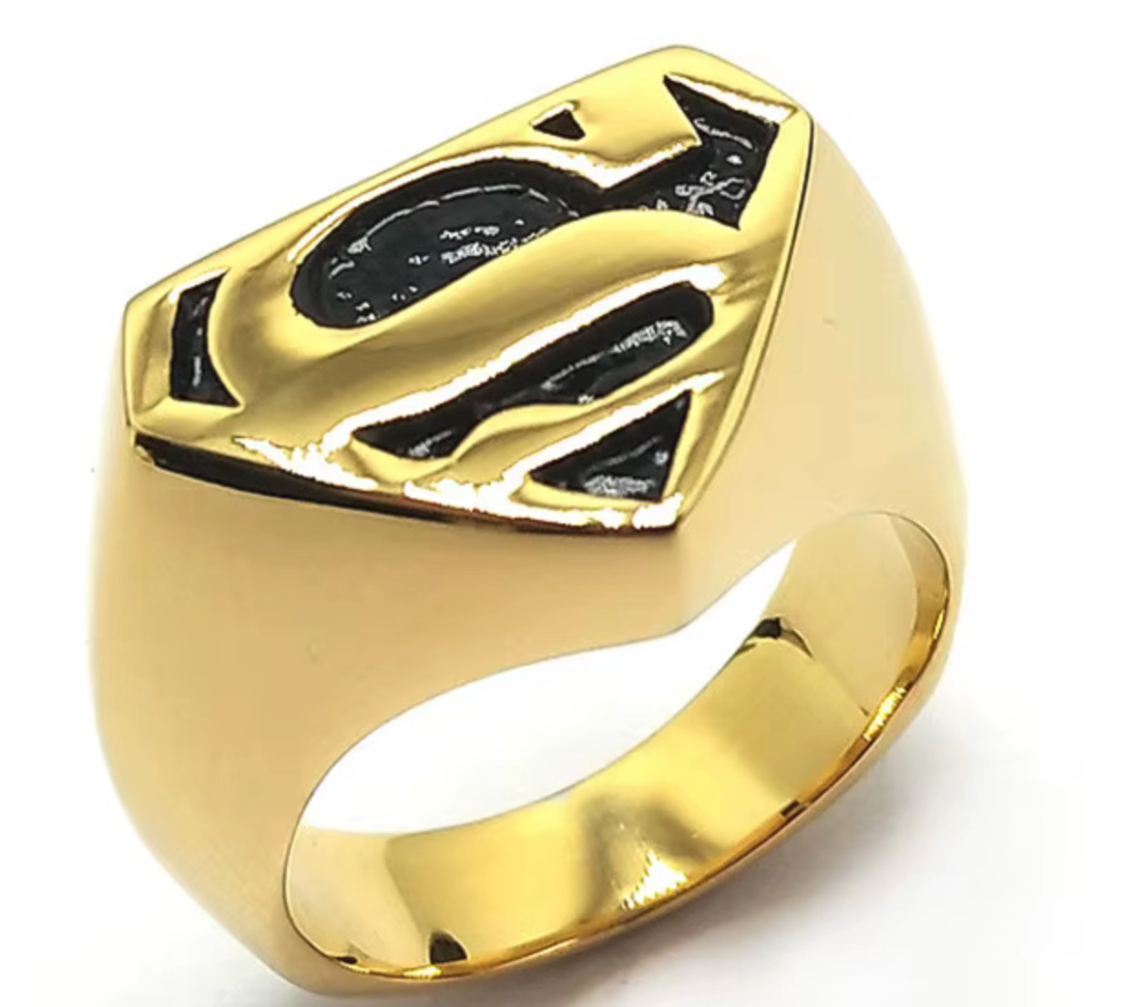 New Superman Super Hero Ring Gold color Choice of Size