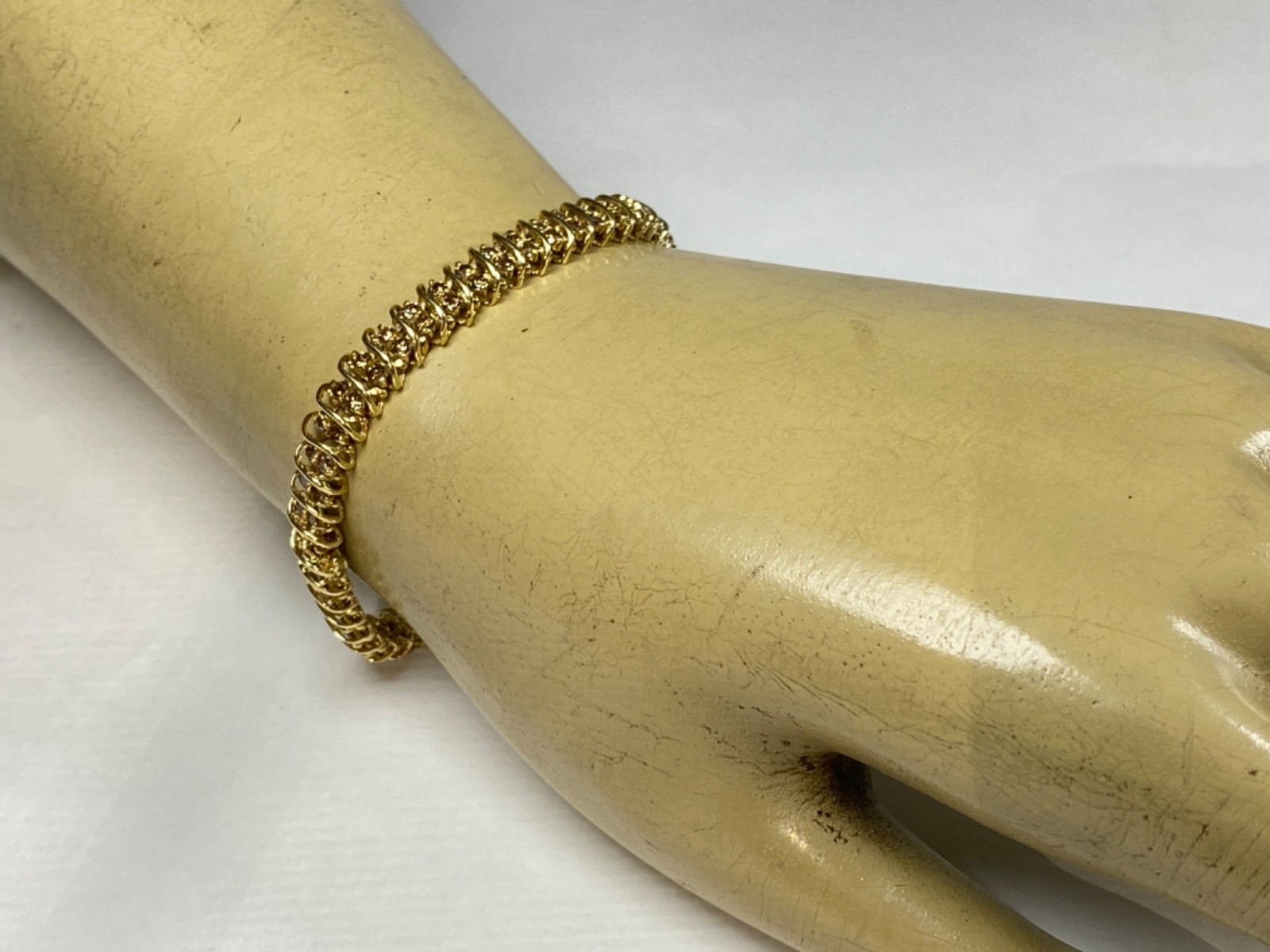 10K Gold & Brown Diamond Tennis Bracelet: 7-1/2″ / 11.47 grams / 3TCW