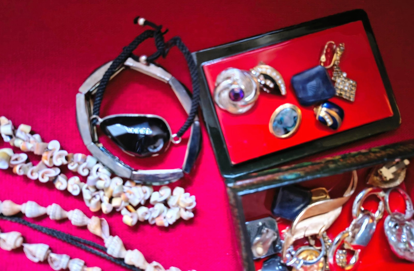 Box of jewelry for all ages. Vintage & contemporary. Branded, artisan, & more.