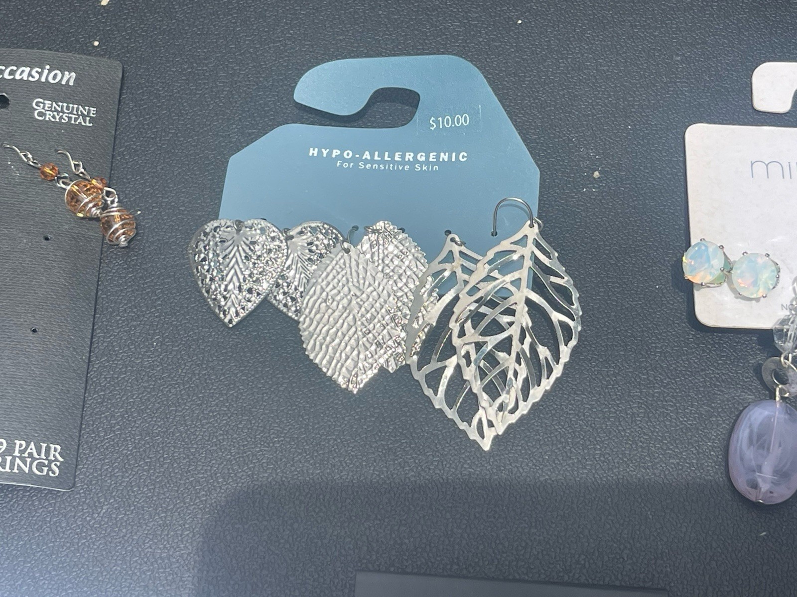 EARRING LOT STUD DANGLE DROP HOOP RHINESTONE BEADS