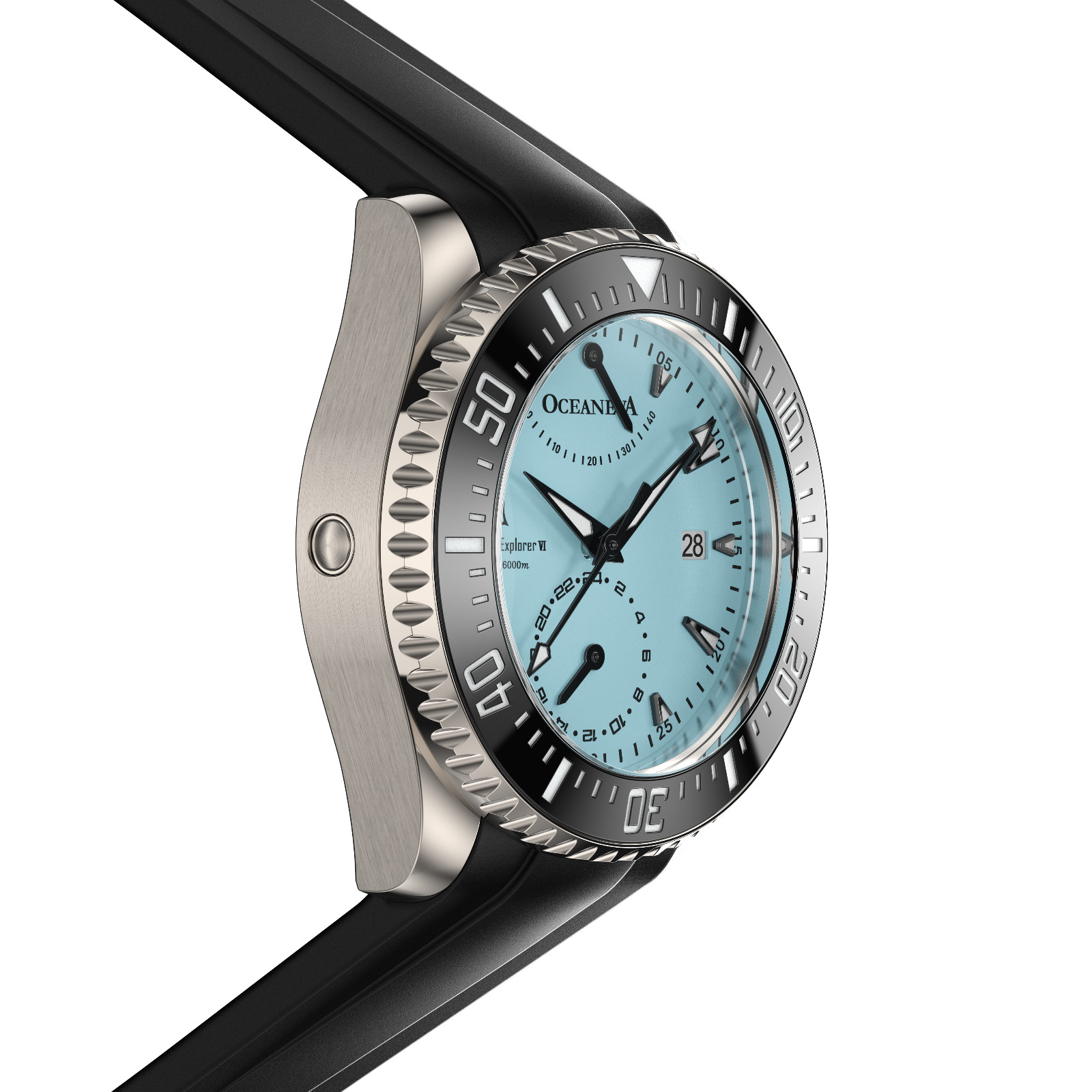 Oceaneva Power Reserve 6000m Grade 5 Titanium Automatic Light Blue