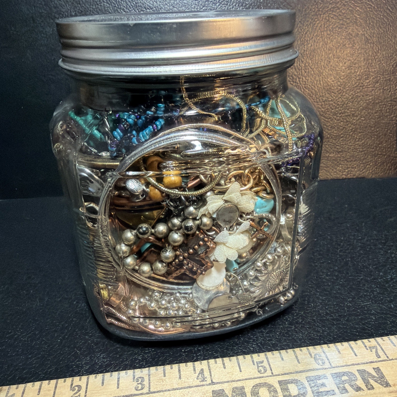 Jewelry Jar Necklaces, Bracelets, Earrings And More! 5.5in High 4.4 In Wide