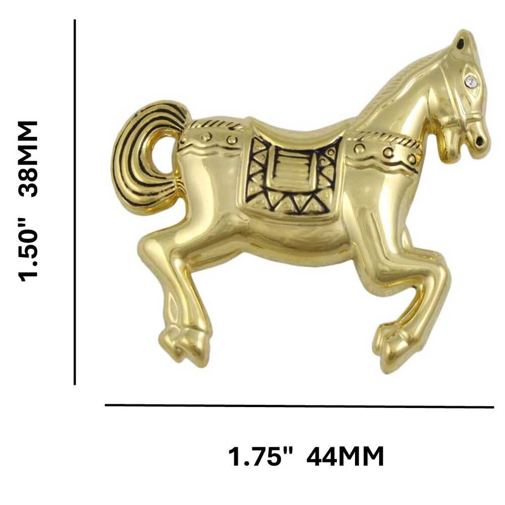 Antique Gold-plated Carousel Horse Brooch Pin – PRA719