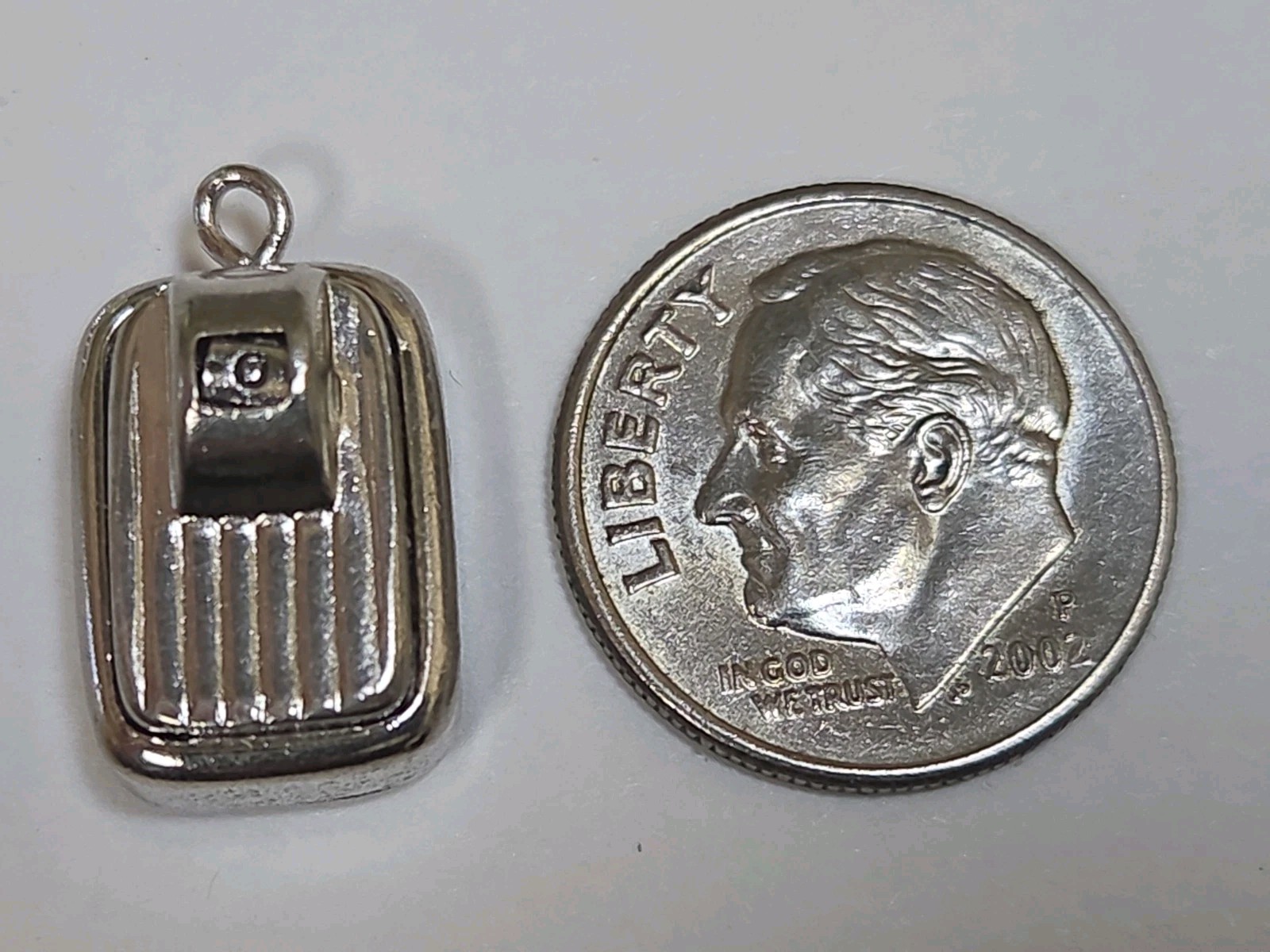 Sterling Silver ~ Bathroom Scale Charm ~ “Springs” When Pushed ~ VINTAGE