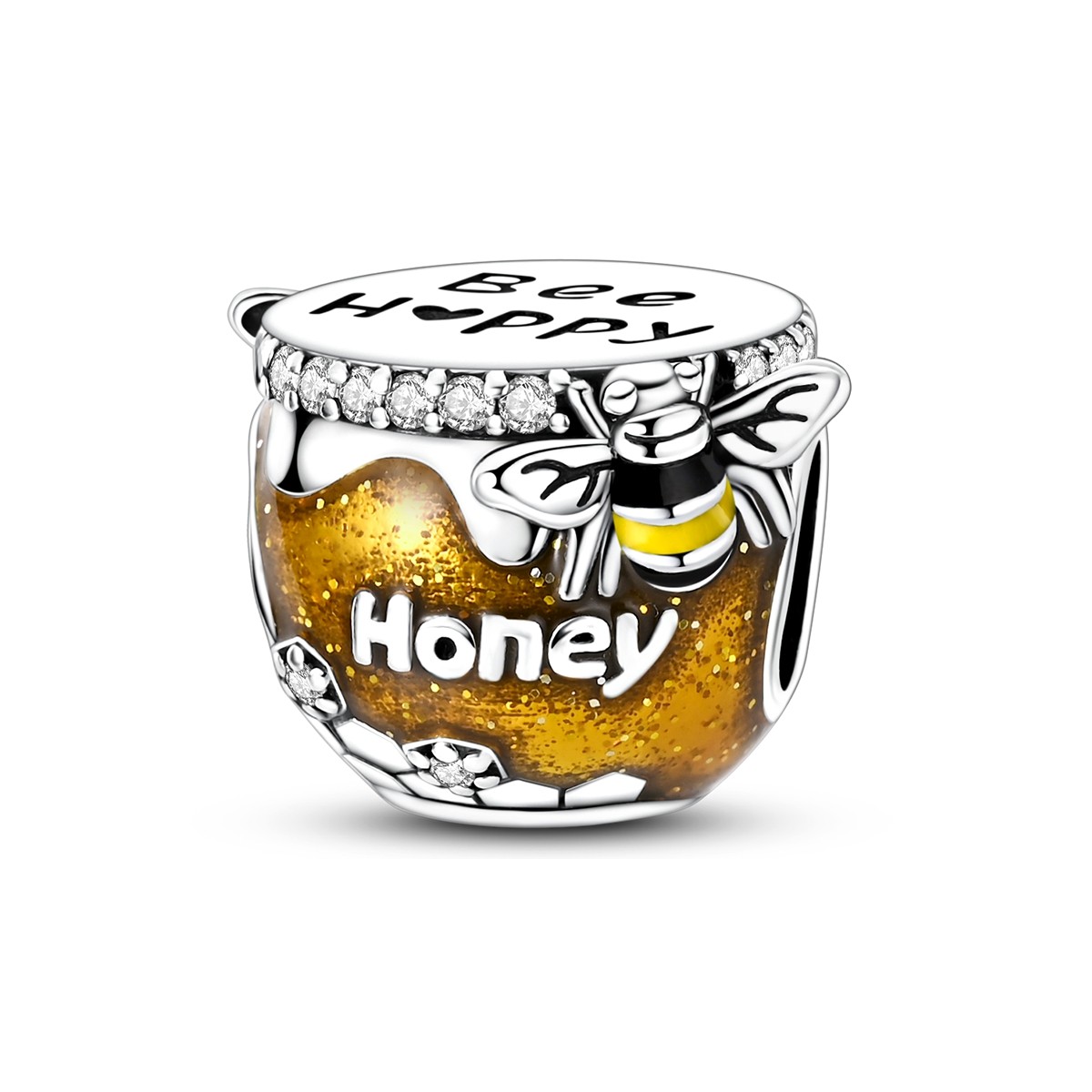 MULA Fine 925 Stering Silver DIY Charm Clear CZ Honey Bead for Women Bracelet