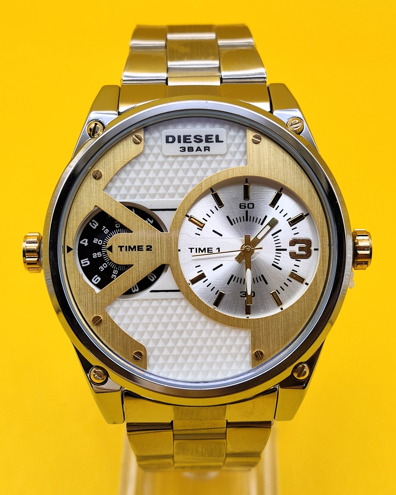 #Refurbished Diesel Only The Brave 3 Bar Dual Time Analog Men’s Wrist Watch