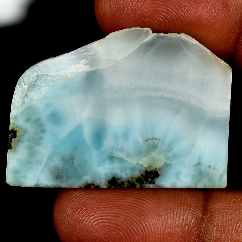 100% Natural Larimar (Pectolite) Rough Gemstone 61.20Cts. 28mm. 39mm. 04mm.