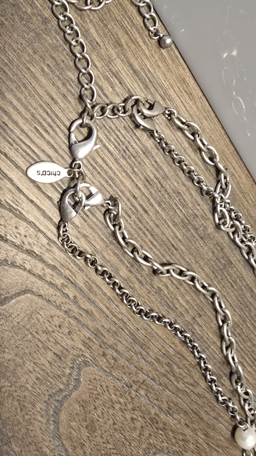 3 piece All Chico’s Necklaces Silver & Gold Tone 2 Long 1 Bar Style Choker