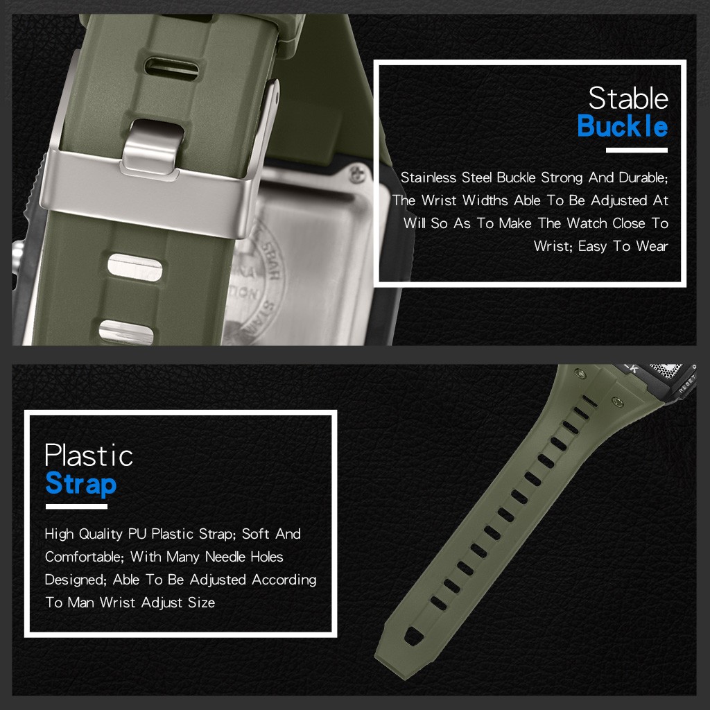 Waterproof Wrist Watch Mens Sports Army Digital Large LED Screen Military Watch