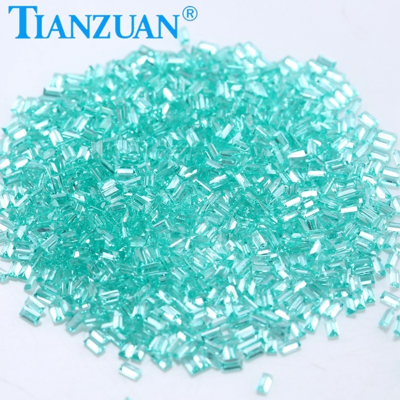 Small Size Rectangle Shape Synthetic YAG Paraiba Color Loose gemstones