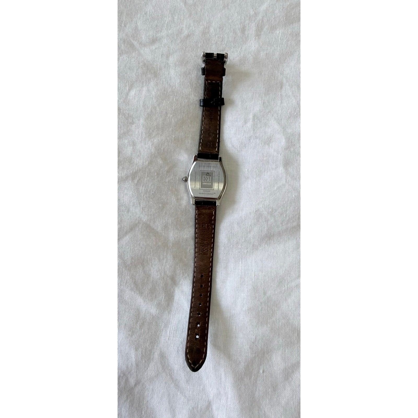 ESQ by Movado | Women’s O/S | All Steel Watch Swiss | Black Leather Band E5345