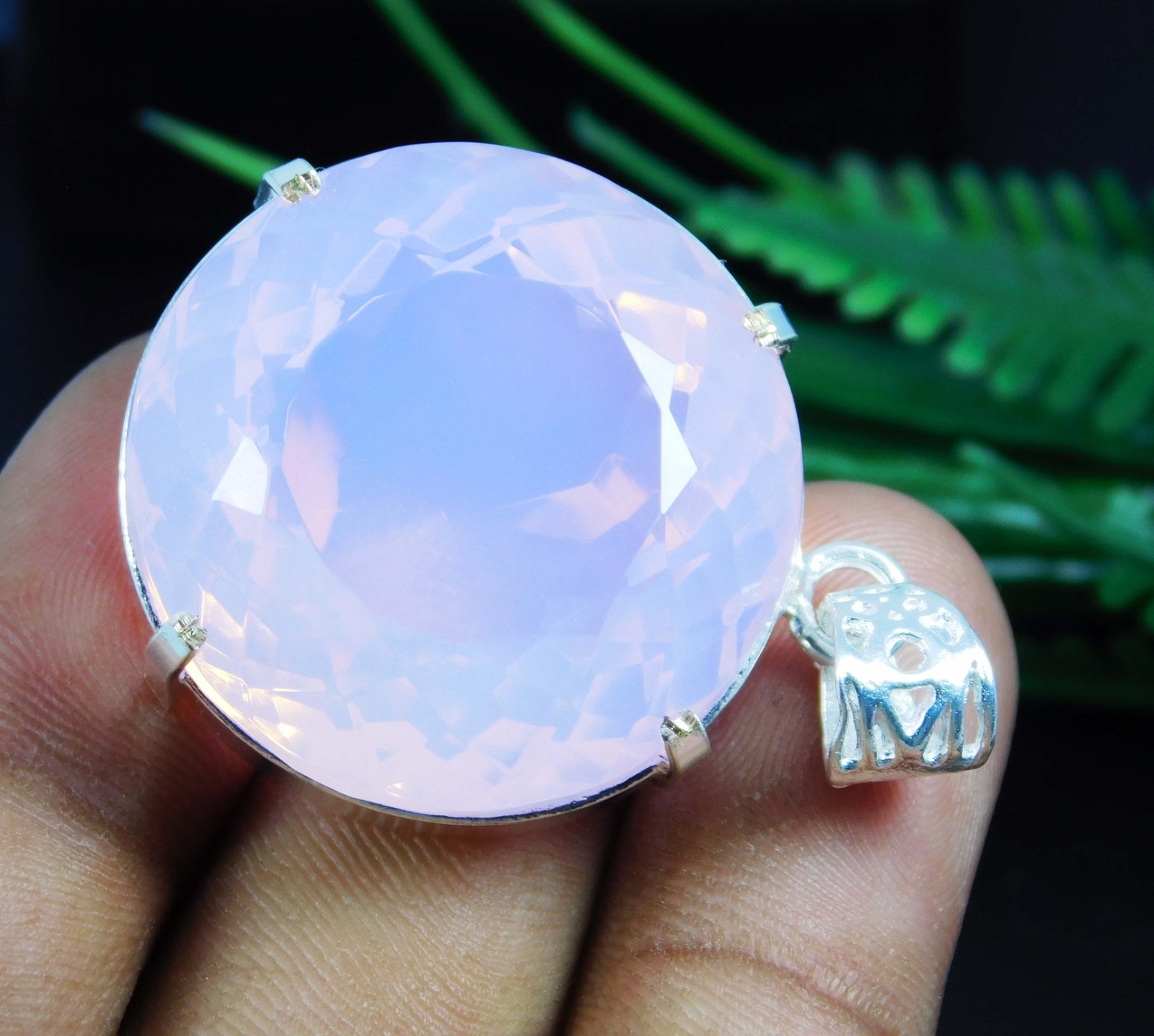 181.45 Ct Natural Blue Pink Fire Opal 925 Solid Silver PENDANT Loose Gemstone