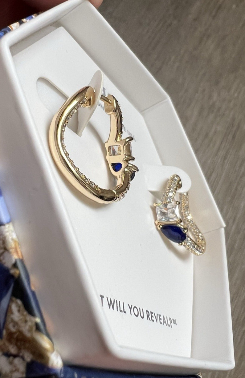 Bomb Party September sapphire gold hoop earrings Yours, If you can ER41203