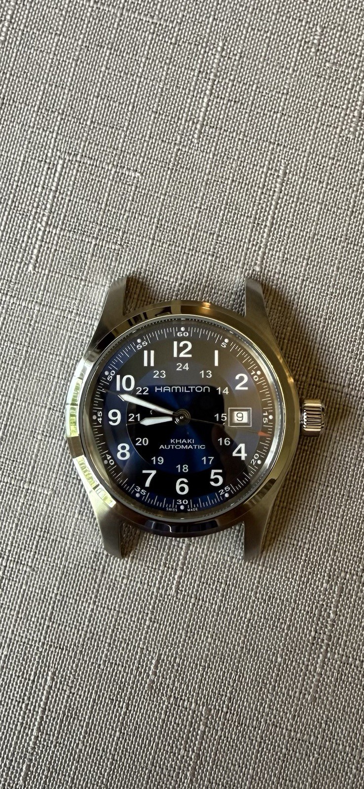 Hamilton Khaki Field Auto H70605540 Blue 42mm Full Set + Bracelet + 3 Straps