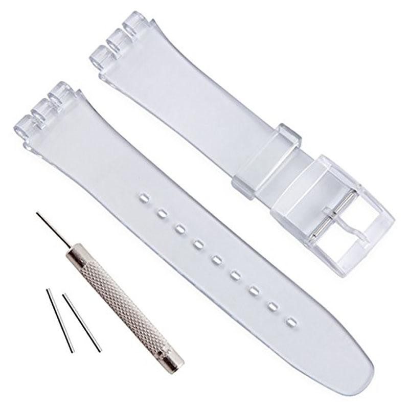 Jelly Silicone Watch Strap for Swatch 16mm 17mm 19mm 20mm Waterproof Band