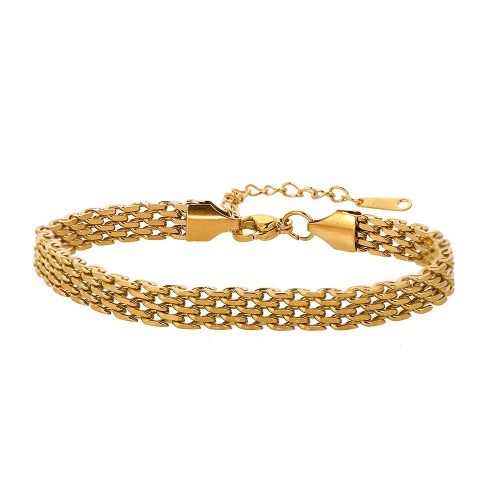 Stainless steel 18K European and American trendy chain woven bracelet
