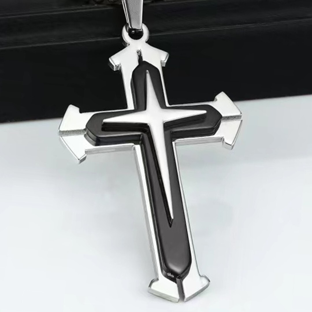 Silver Black Gold Blue Crucifix Cross Pendant Necklace Chain Christian Jewelry