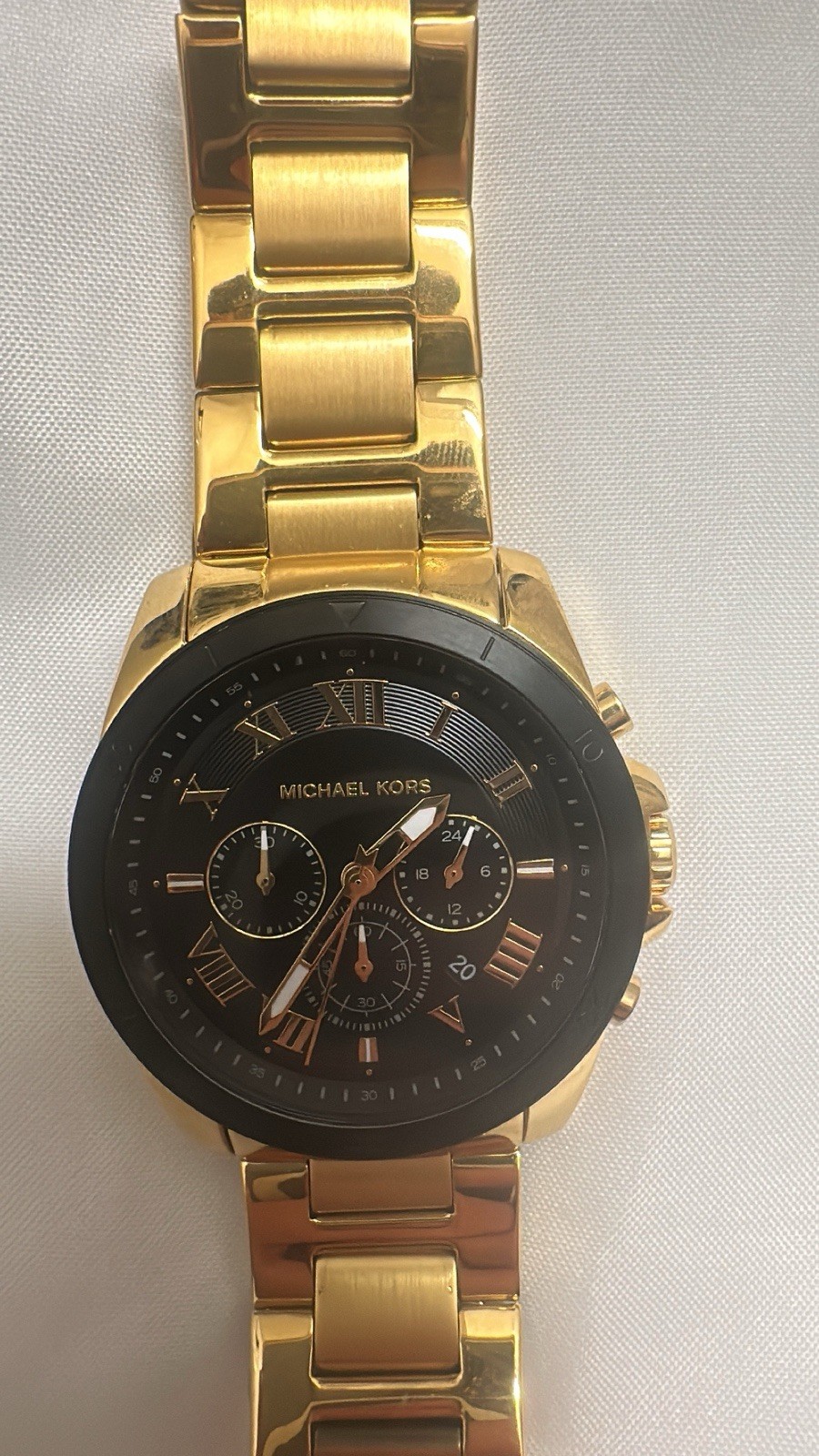 Michael Kors MK-3196 Quartz Chronograph 50m Gold-Tone Bracelet Black Dial