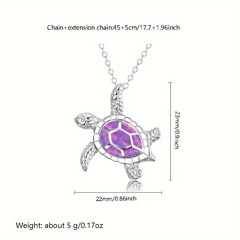 Little Turtle Necklace Cute Tortoise Sea Life Pendant Jewelry Nickel-Free