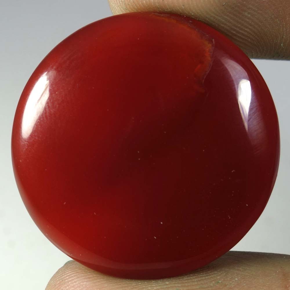 100% Natural Red Onyx Agate Round Cabochon Gemstone 56.00Cts 31x 31x 07mm